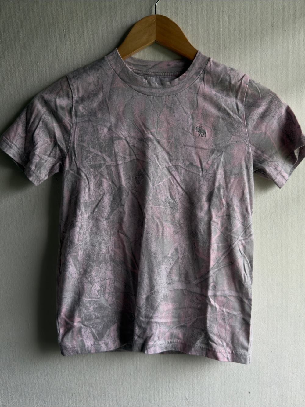 Abercrombie Kids Pink & Gray Camo Tee Used
